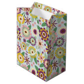 Sac Cadeau Moyen Fleurs Super rétro (Dos Angle)