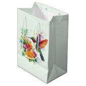 Sac Cadeau Moyen Fleurs tropicales des colibris (Devant Angle)