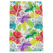 Sac Cadeau Moyen Fleurs tropicales sans couture motif (Devant)