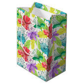 Sac Cadeau Moyen Fleurs tropicales sans couture motif (Dos Angle)