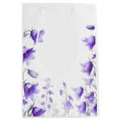 Sac Cadeau Moyen Fleurs violettes élégantes (Devant)