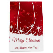 Sac Cadeau Moyen Flocons de neige rouges d'hiver de Noël (Devant)