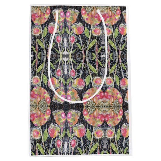 Sac Cadeau Moyen Floral Abstrait (Devant)