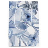 Sac Cadeau Moyen floral bleu et blanc (Devant)