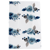 Sac Cadeau Moyen Floral bleu poussiéreux (Dos)