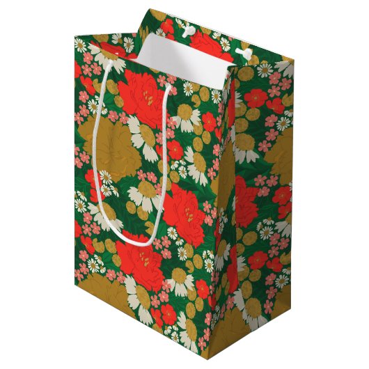 Sac Cadeau Moyen Floral Bouquet (Devant Angle)