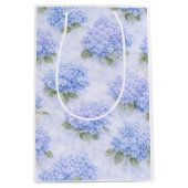 Sac Cadeau Moyen Floral Hydrangea Bleu (Devant)