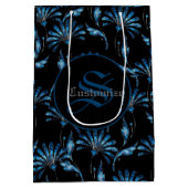 Sac Cadeau Moyen Floral Monogramme Blue Shimmer (Dos)
