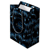 Sac Cadeau Moyen Floral Monogramme Blue Shimmer (Dos Angle)