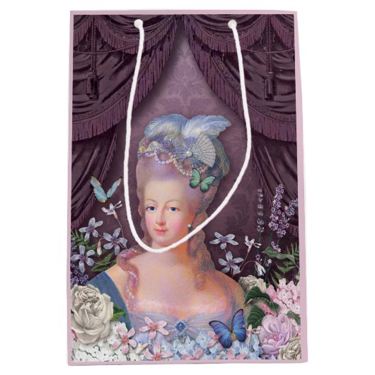 Sac Cadeau Moyen Floral pourpre de Marie Antoinette (Devant)
