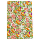 Sac Cadeau Moyen Floral Rose rose orange (Devant)