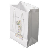 Sac Cadeau Moyen Floral Un premier Invitation d'anniversaire (Devant Angle)
