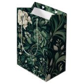 Sac Cadeau Moyen Floral vert émeraude foncé (Dos Angle)