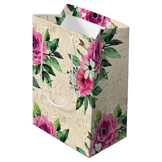 Sac Cadeau Moyen Floral vintage (Dos Angle)