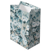 Sac Cadeau Moyen Flore blanche de Pêche Bleue (Devant Angle)