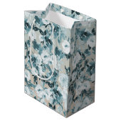 Sac Cadeau Moyen Flore blanche de Pêche Bleue (Dos Angle)