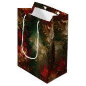 Sac Cadeau Moyen Flore rouge blanc vert (Devant Angle)