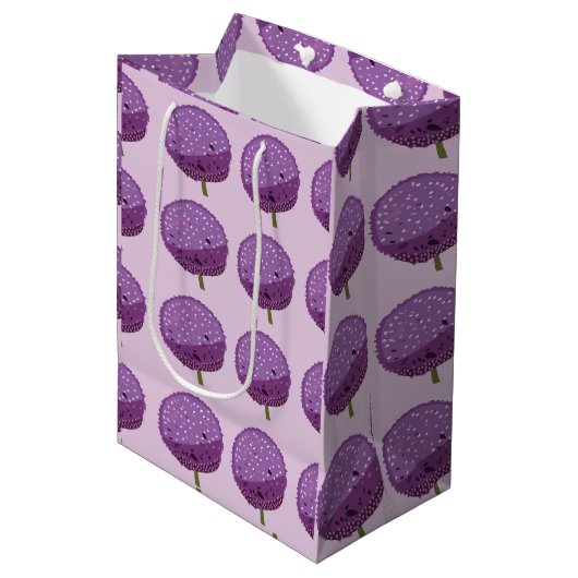 Sac Cadeau Moyen Flore violette Allium (Devant Angle)