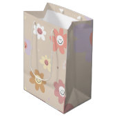 Sac Cadeau Moyen Flower Smiley Wrapping Paper (Devant Angle)