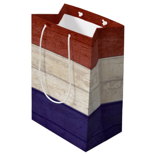 Sac Cadeau Moyen Foi liberté de famille bois patriotique (Dos Angle)