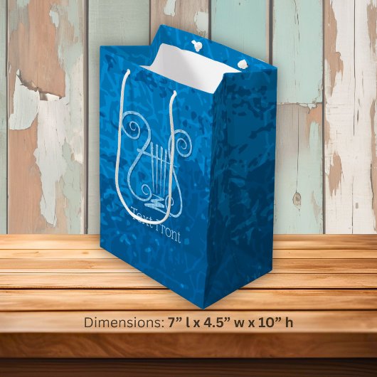Sac Cadeau Moyen Fond de Lyre Bleue
