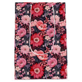 Sac Cadeau Moyen Fond floral foncé (Dos)