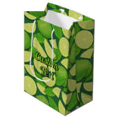 Sac Cadeau Moyen Fond vert citron (Devant Angle)