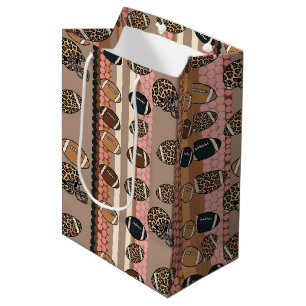 Sac Cadeau Moyen Football Coquette à motif léopard (3)