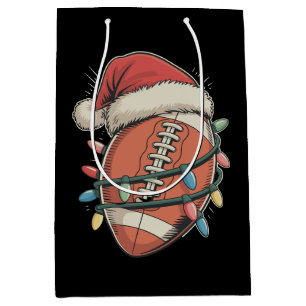 Sac Cadeau Moyen Football Noël Santa Hat Sports de vacances