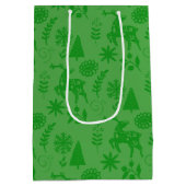 Sac Cadeau Moyen Forest Deer Folk Art Green Gift Bag (Dos)