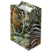 Sac Cadeau Moyen Forêt abstraite colorée (Dos Angle)