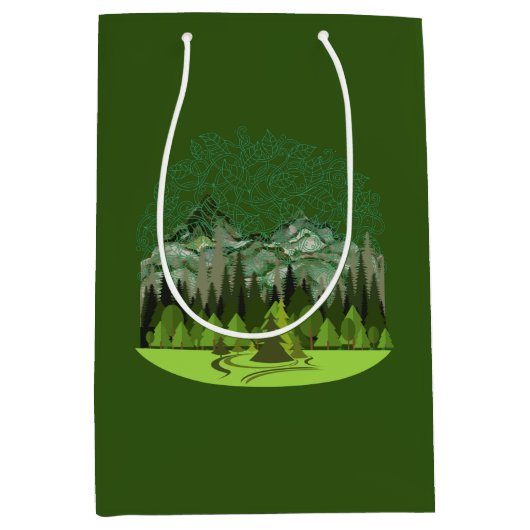 Sac Cadeau Moyen Forêt, Bois, Nature (Devant)