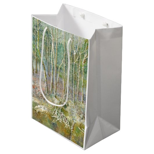 Sac Cadeau Moyen forêt hivernale (Devant Angle)