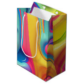 Sac Cadeau Moyen Formes en plastique arc-en-ciel (Devant Angle)