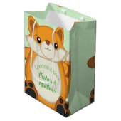 Sac Cadeau Moyen Fox Baby shower Green (Devant Angle)