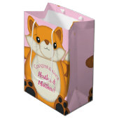 Sac Cadeau Moyen Fox Baby shower rose (Devant Angle)
