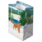 Sac Cadeau Moyen Fox Red Labrador Christmas Winter View (Devant Angle)