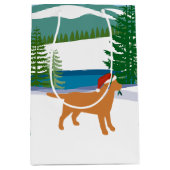Sac Cadeau Moyen Fox Red Labrador Christmas Winter View (Devant)