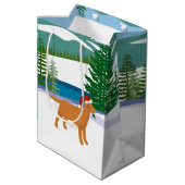 Sac Cadeau Moyen Fox Red Labrador Christmas Winter View (Dos Angle)