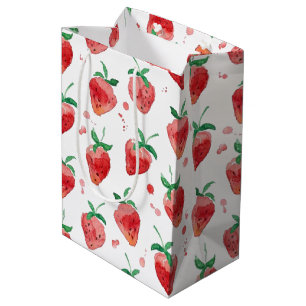 Sac Cadeau Moyen Fraise