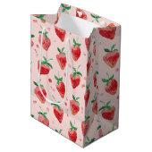 Sac Cadeau Moyen Fraise (Devant Angle)