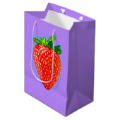 Sac Cadeau Moyen Fraise juteuse en style pop art (Devant Angle)