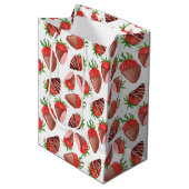 Sac Cadeau Moyen Fraises couvertes de chocolat Saint-Valentin (Devant Angle)