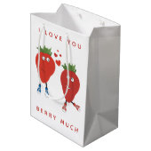 Sac Cadeau Moyen Fraises Mignonnes En Amour (Dos Angle)