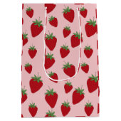 Sac Cadeau Moyen Fraises roses mignonnes (Dos)