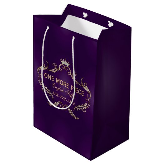 Sac Cadeau Moyen Frame Profond Purple & Couronne Or (Dos Angle)