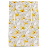 Sac Cadeau Moyen Frangipani fleurs aquarelle motif (Devant)