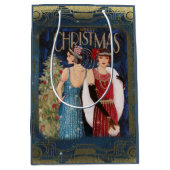 Sac Cadeau Moyen Frappes Vintage Noël (Devant)