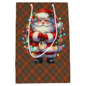 Sac Cadeau Moyen Fraser Red Weathered Scottish Tartan Christmas  (Devant)