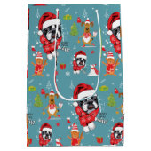 Sac Cadeau Moyen French Bulldog Christmas Père Noël (Dos)